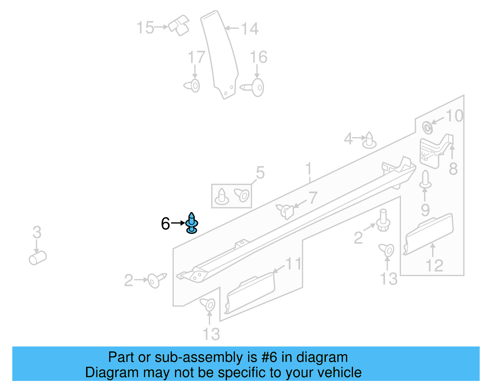 Rocker Molding Rivet 3C0-853-934 - View 3