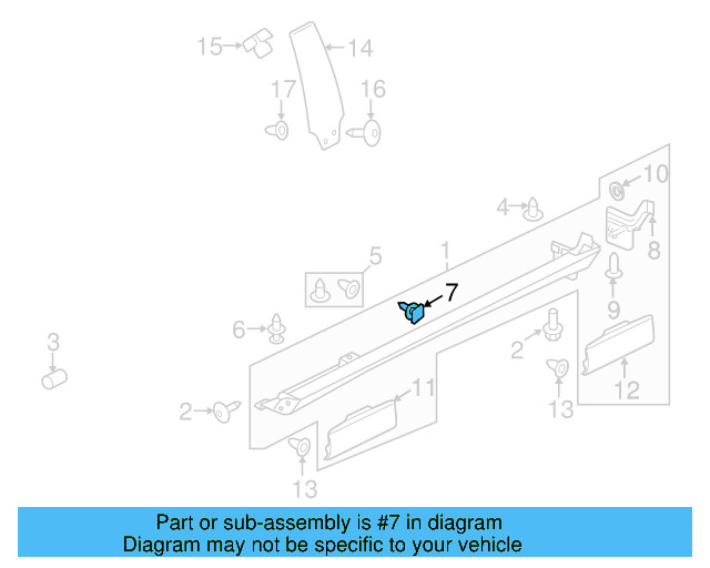 Wheel Opening Molding Retainer Clip 3C0-853-585 - View 58