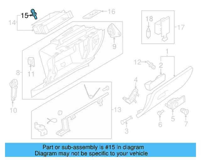 Glove Box Frame Bumper 3C0-857-145 - View 27