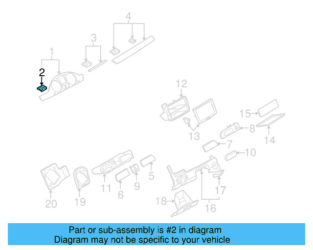 Cluster Bezel Retainer Clip 3C0-857-942 - View 3