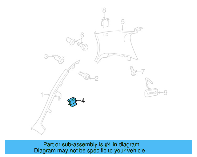 Lower Quarter Trim Clip 1K0-853-577 - View 5