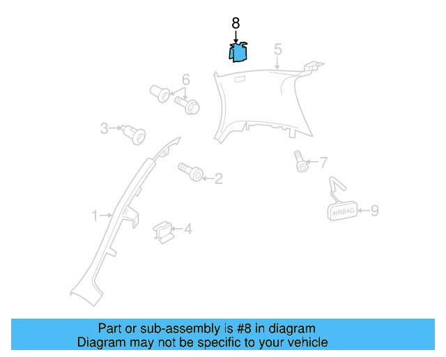 Upper Center Pillar Trim Retainer Nut 1K0-880-288-A - View 17