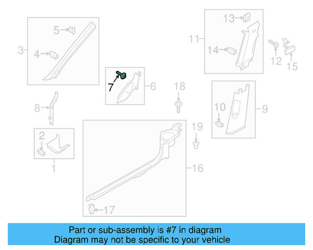 Pillar Trim Clip 3C0-867-333 - View 34