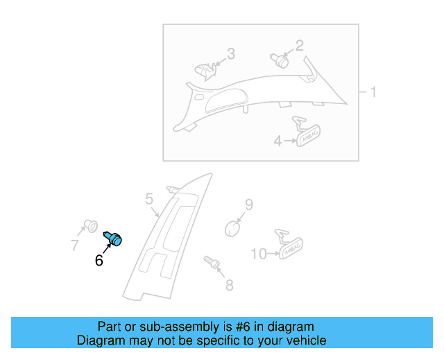 Pillar Trim Clip 3C0-867-333 - View 56