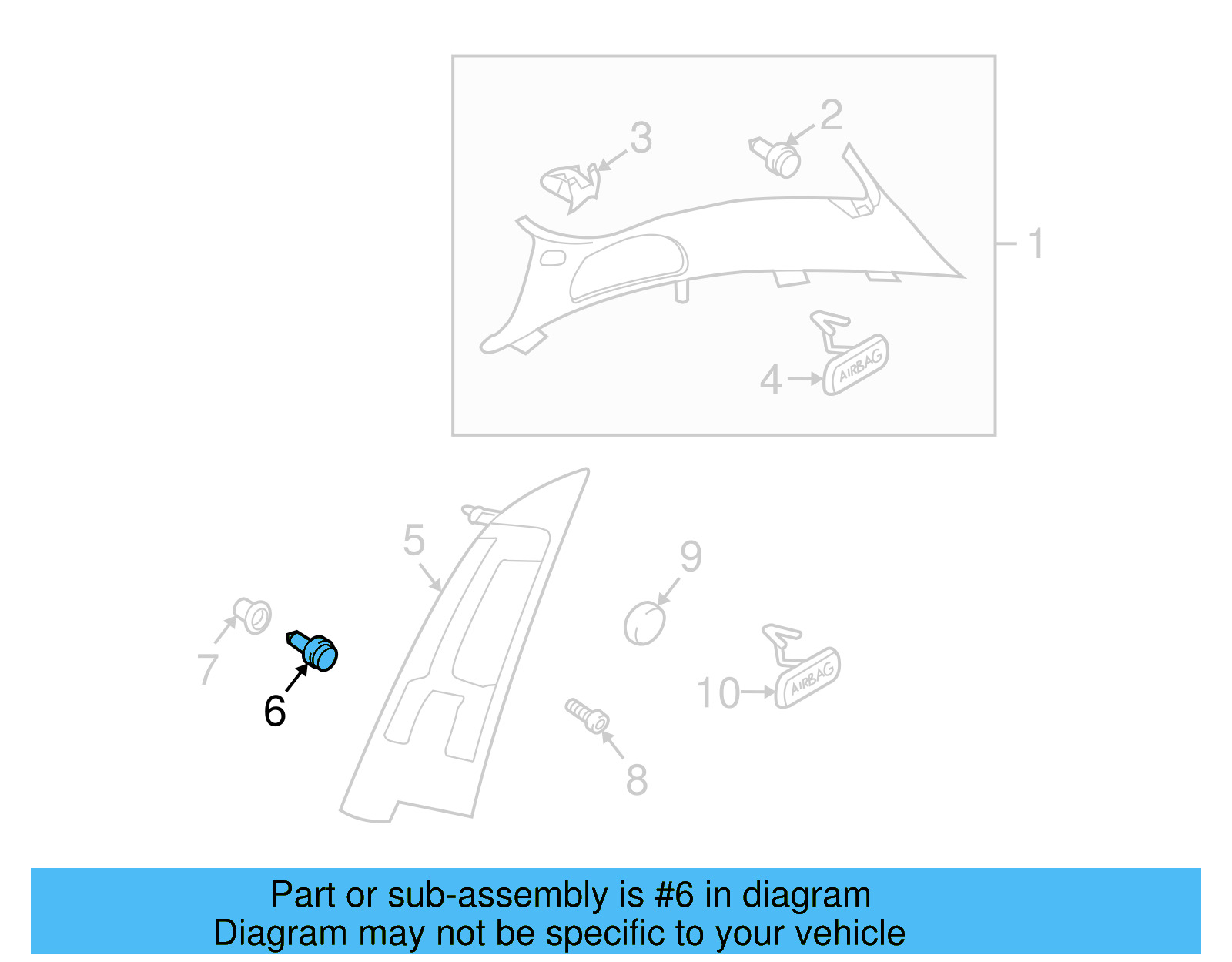Pillar Trim Clip 3C0-867-333 - View 27