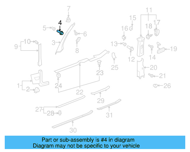 Pillar Trim Clip 3C0-867-333 - View 79