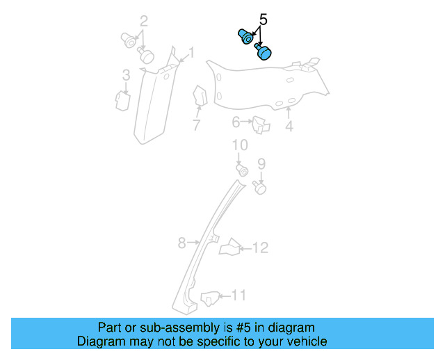 Pillar Trim Clip 3C0-867-333 - View 19
