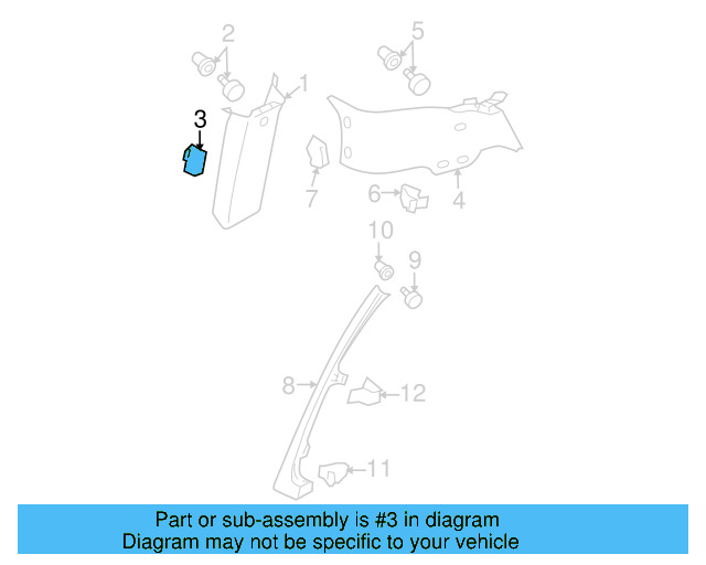 Pillar Trim Clip 3C0-867-333 - View 18