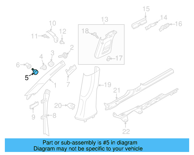 Pillar Trim Clip 3C0-867-333 - View 12