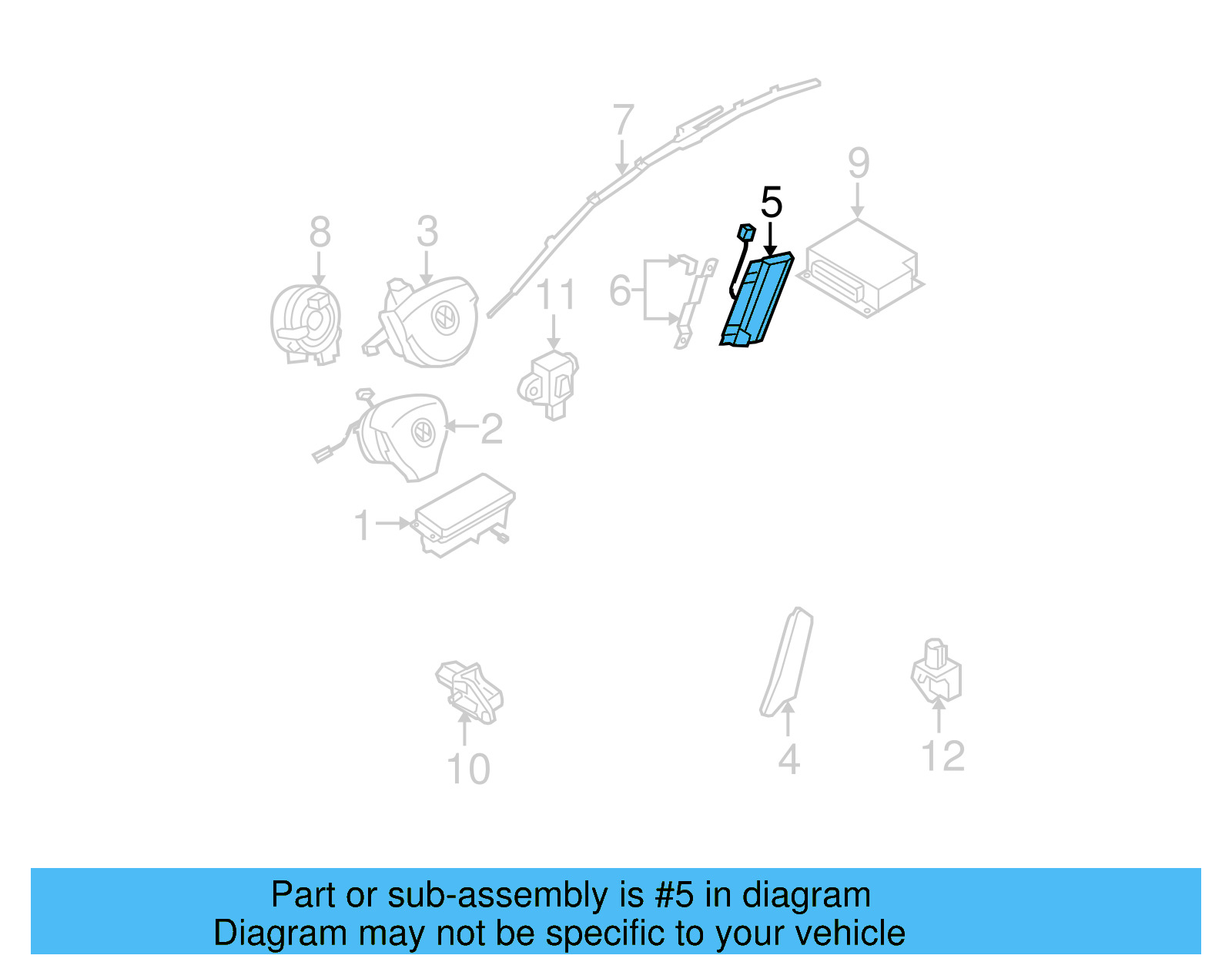 Side Impact Inflator Module 3C0-880-442 - View 3