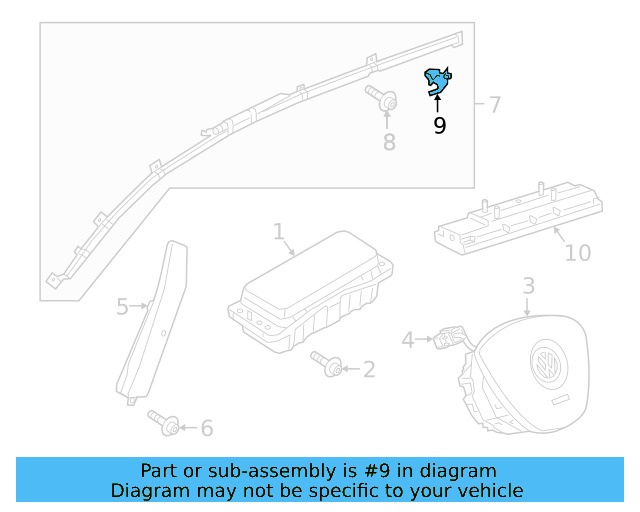 Head Air Bag Clip 3C0-881-090