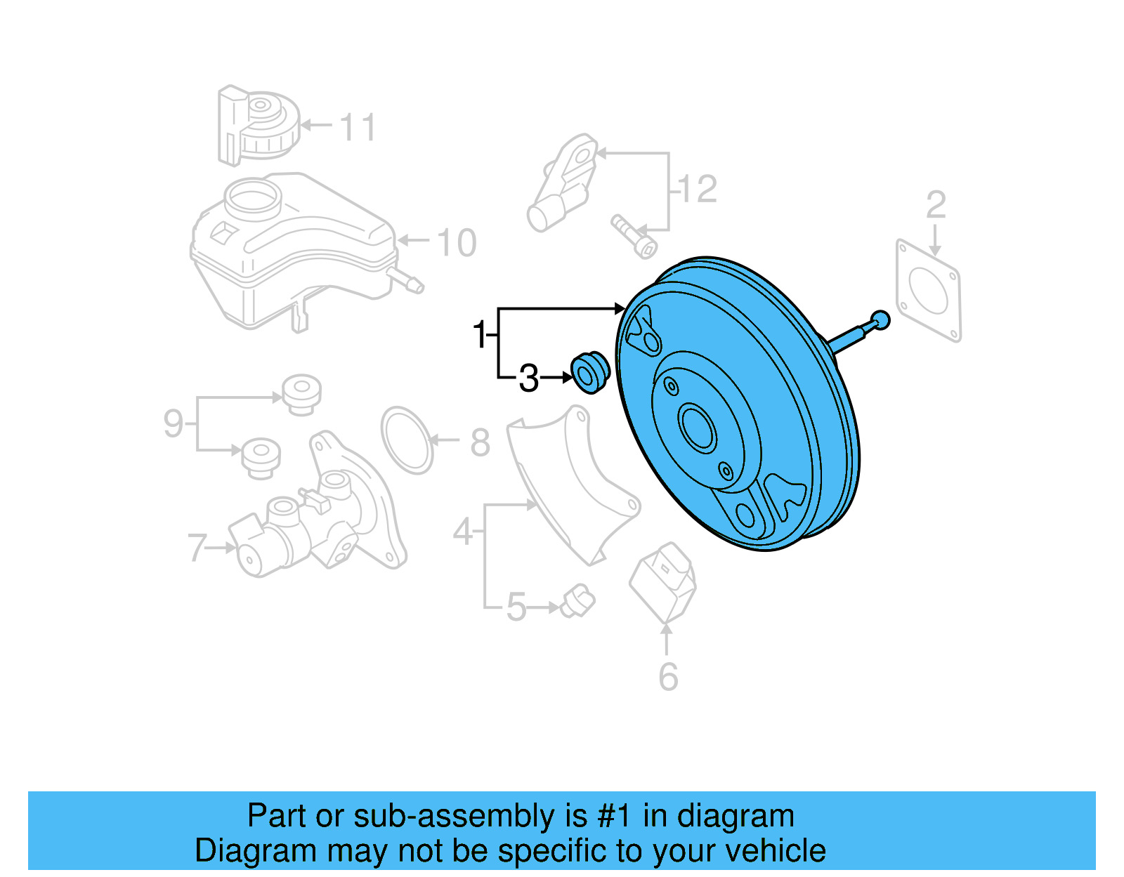 Brake Booster 3C1-614-106-M - View 4
