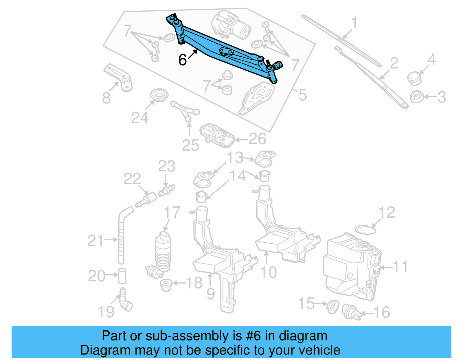 Wiper Transmission 3C1-955-601 - View 3