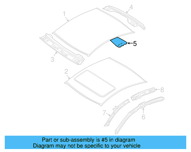 Roof Bow 3C4-817-119 - View 4