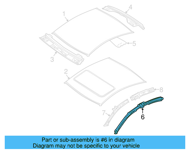 Roof Rail 3C5-809-437 - View 3