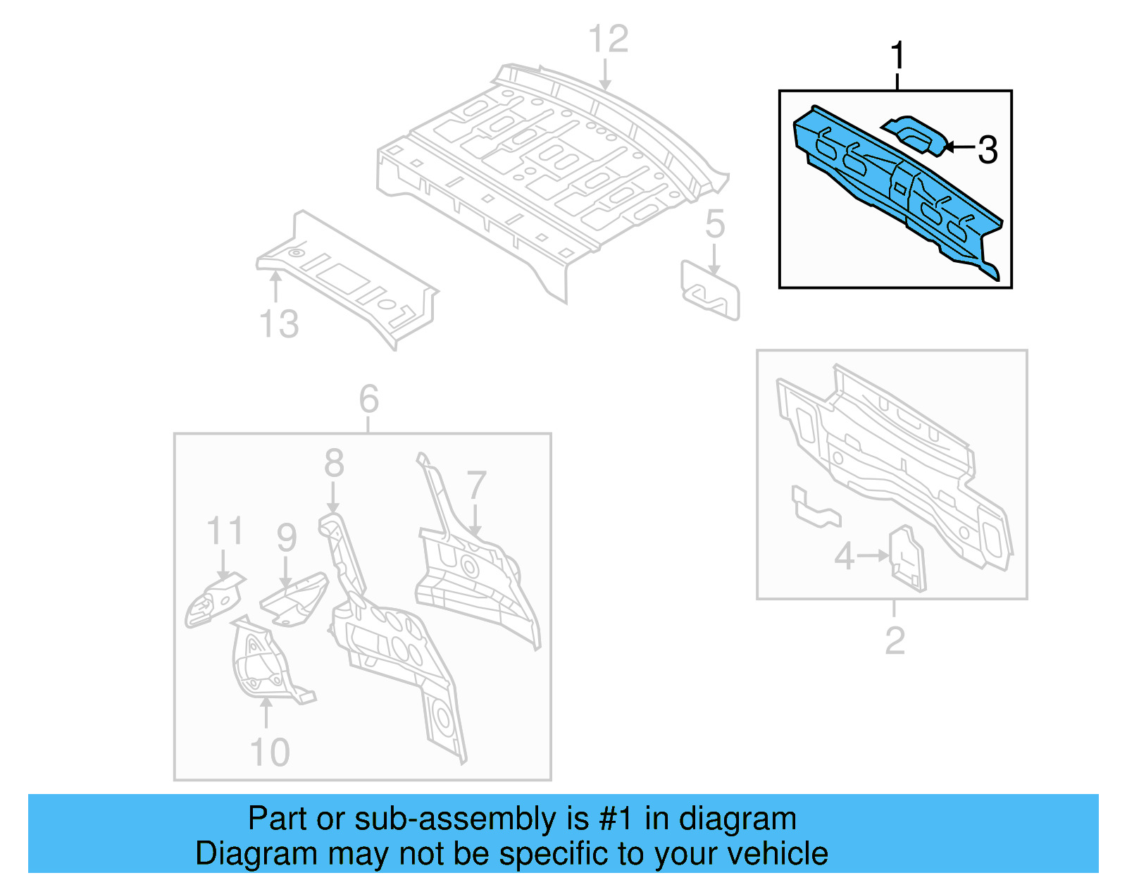 Rear Body Panel 3C5-813-311 - View 5