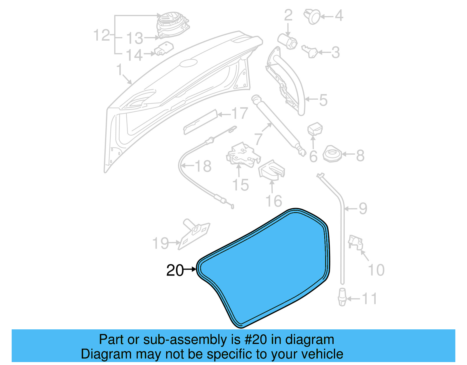 Weatherstrip 3C5-827-705 - View 3