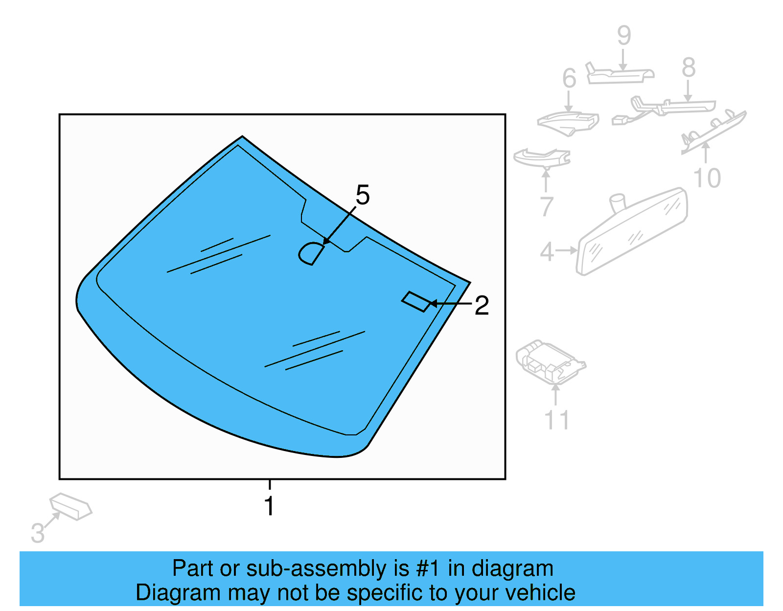 Windshield 3C8-845-011-E-NVB - View 4