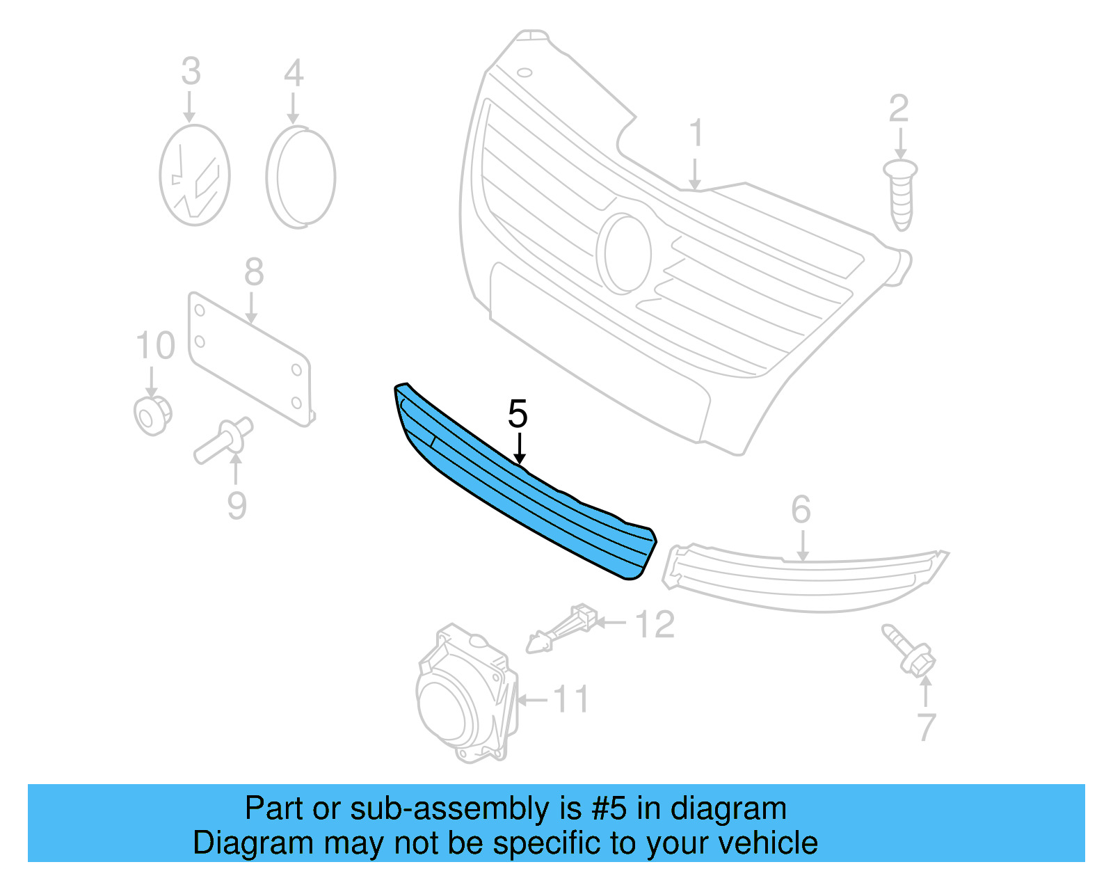 Lower Grille 3C8-853-677-9B9 - View 9