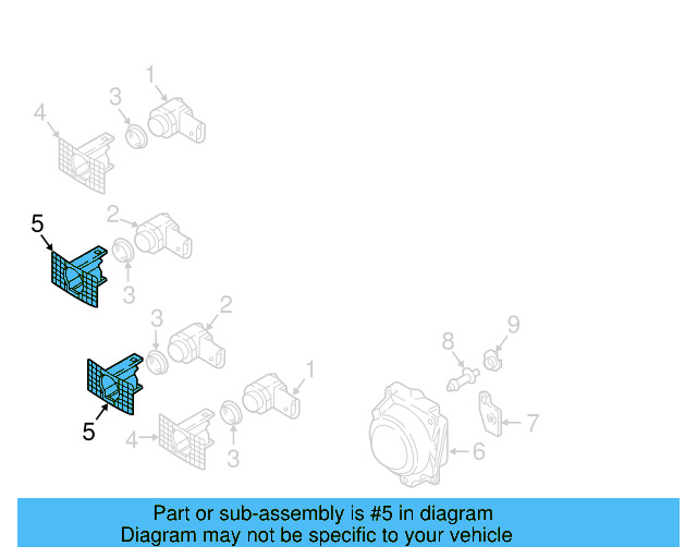 Park Sensor Mount Bracket 3C8-919-494-C - View 5