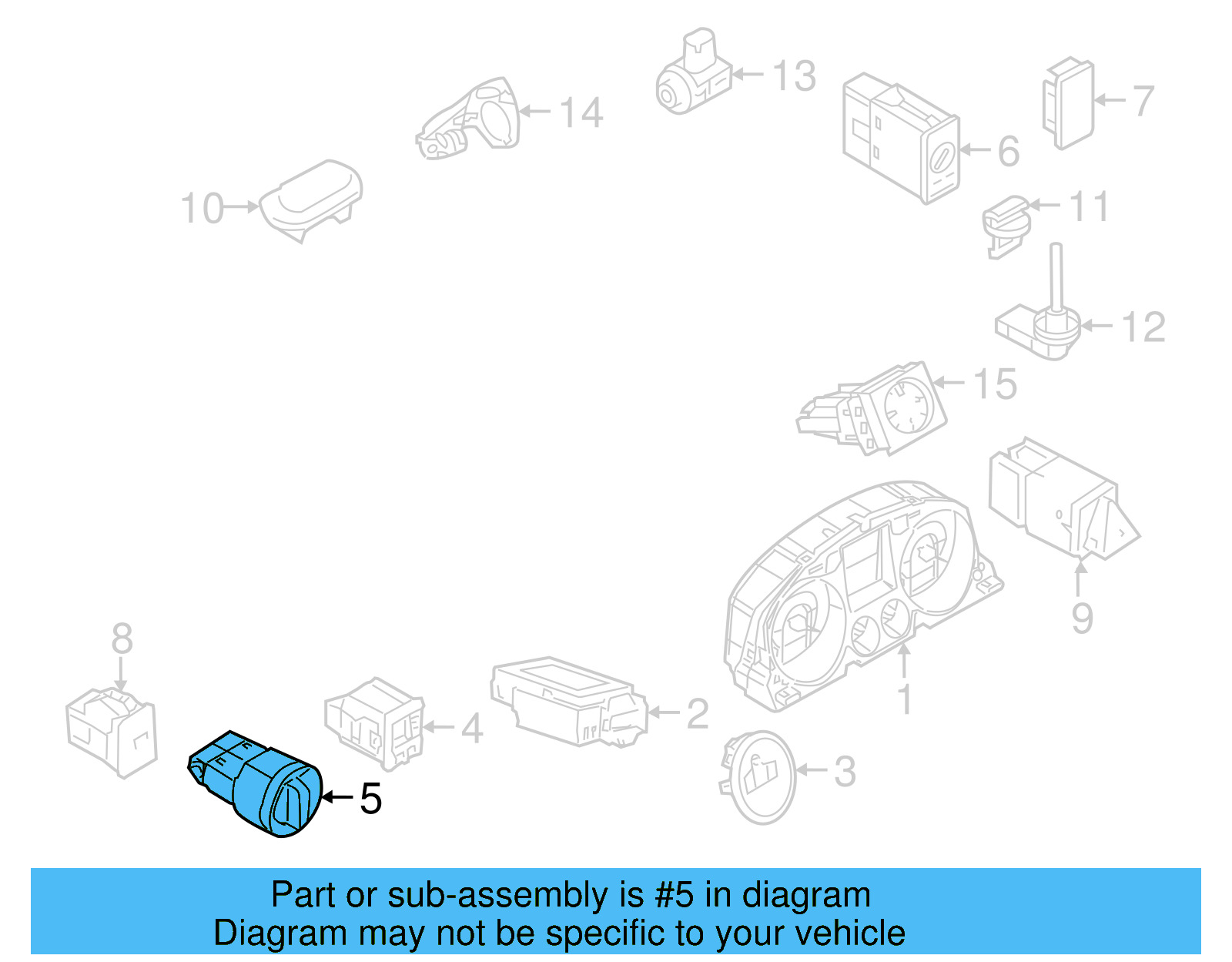 Headlamp Switch 3C8-941-431-AB-XSH - View 11