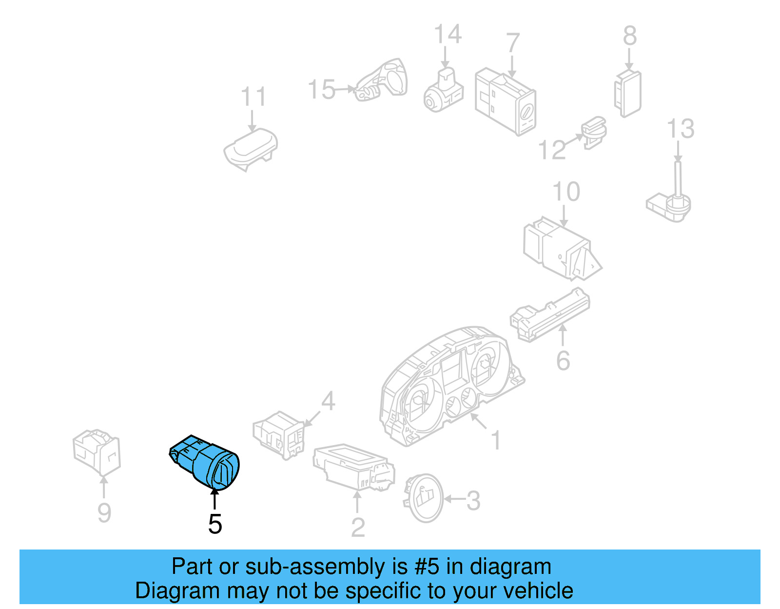 Headlight Switch 3C8-941-431-S-XSH - View 4