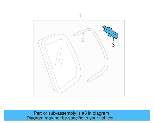 Quarter Panel Glass Clip 3C9-853-910 - View 3