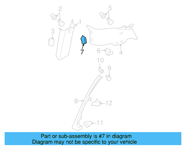 Pillar Trim Clip 3C0-867-333 - View 104