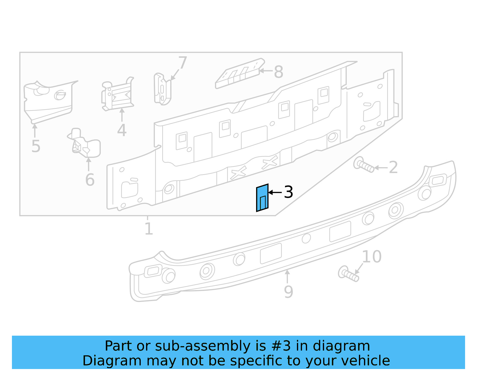 Rear Body Panel Reinforcement 3CM-813-745 - View 4