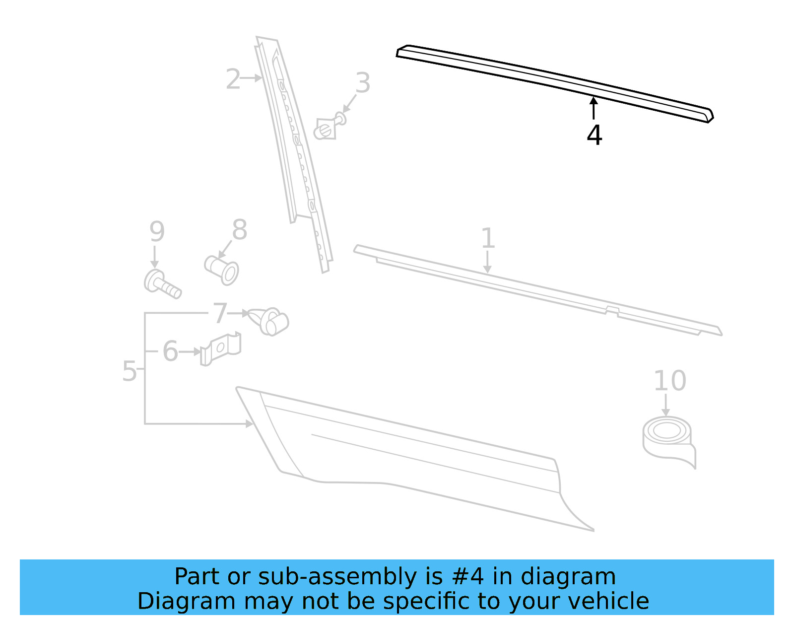 Upper Molding 3CM-839-643-2MG - View 4