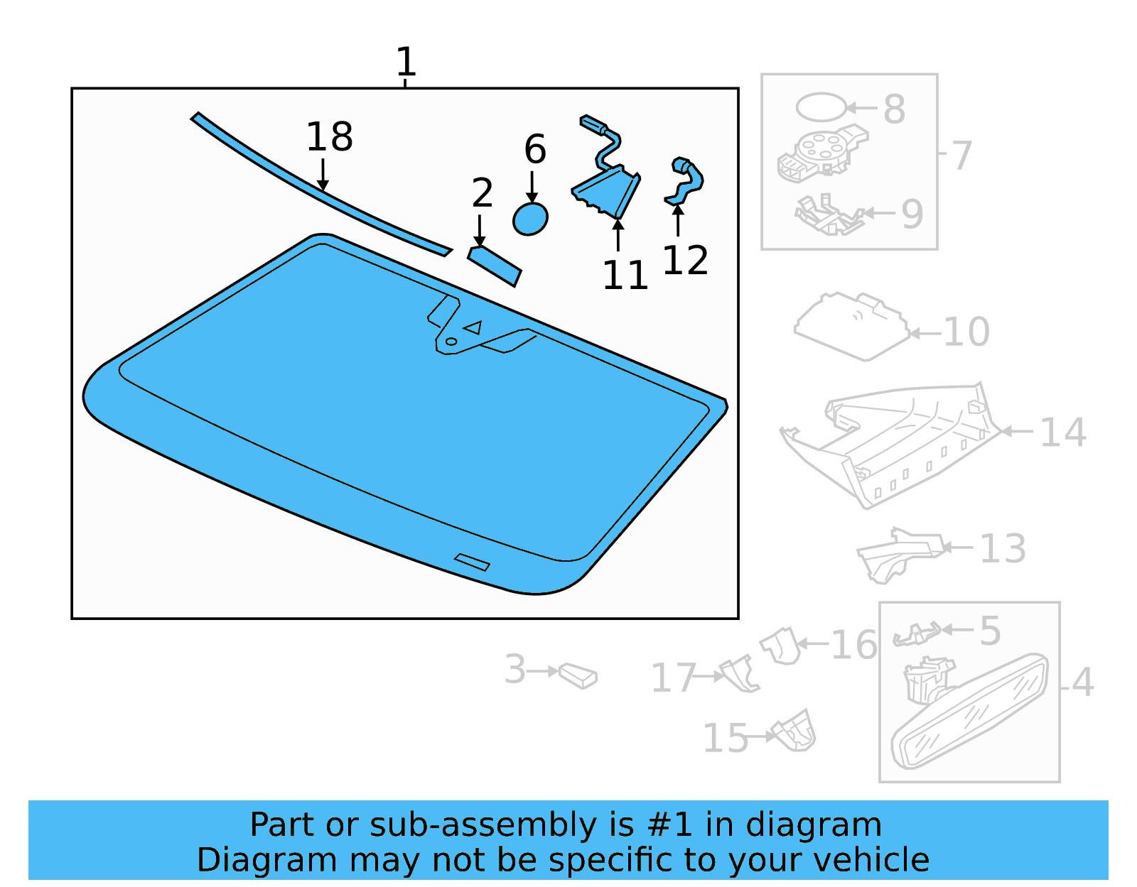 Windshield 3CM-845-011-A-NVB - View 4