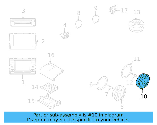 Rear Dr Speaker 561-035-453-A - View 46