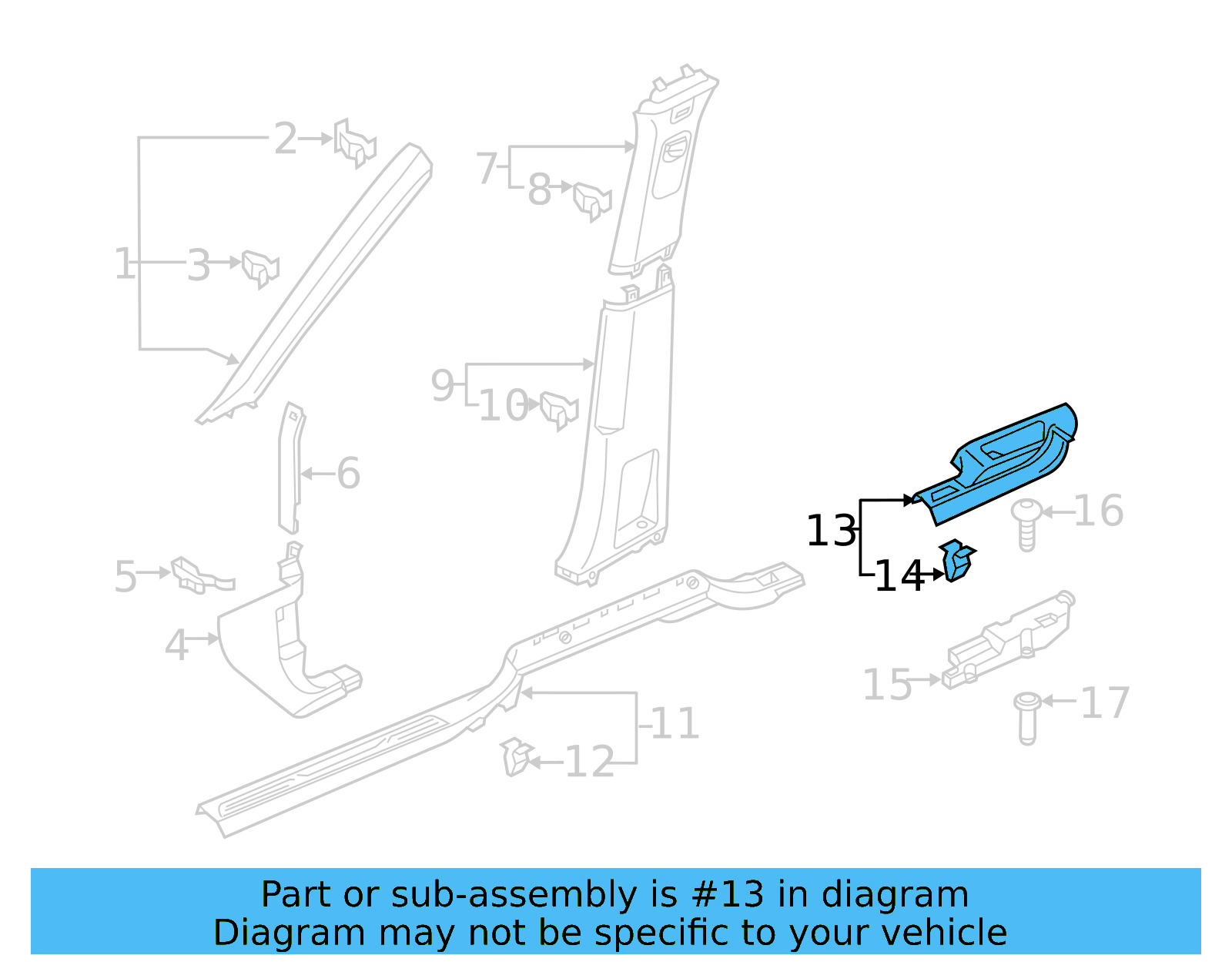 Rear Trim Panel 3CN-853-369-C-82V - View 3