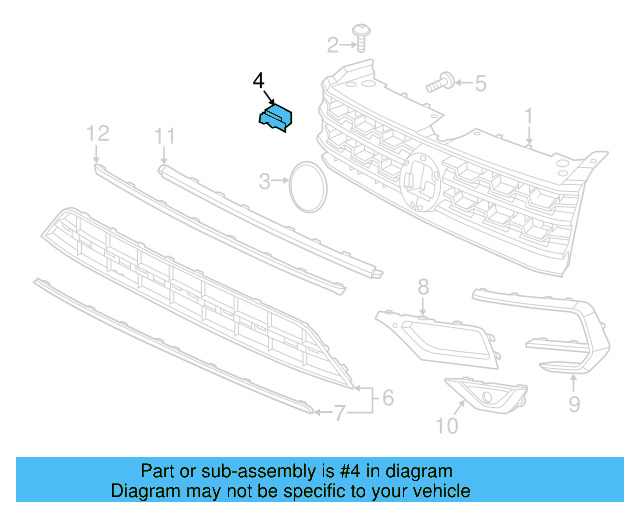 Outer Grille 3CN-853-666-9B9 - View 10