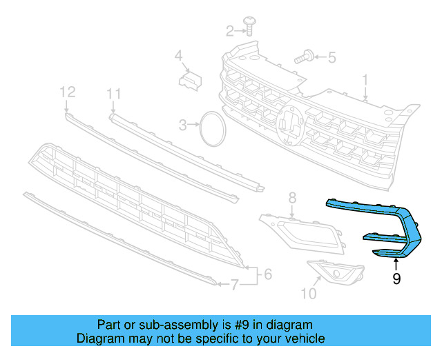 Grille Surround 3CN-853-807-FOD - View 6
