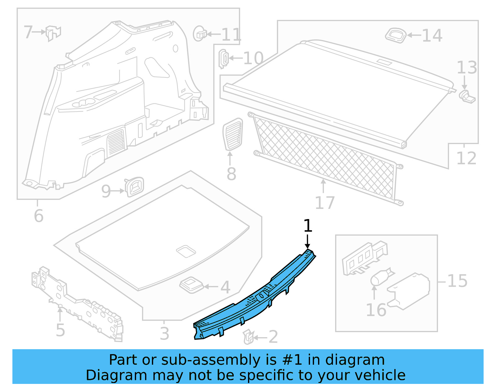 Rear Trim Panel 3CN-863-459-82V - View 5