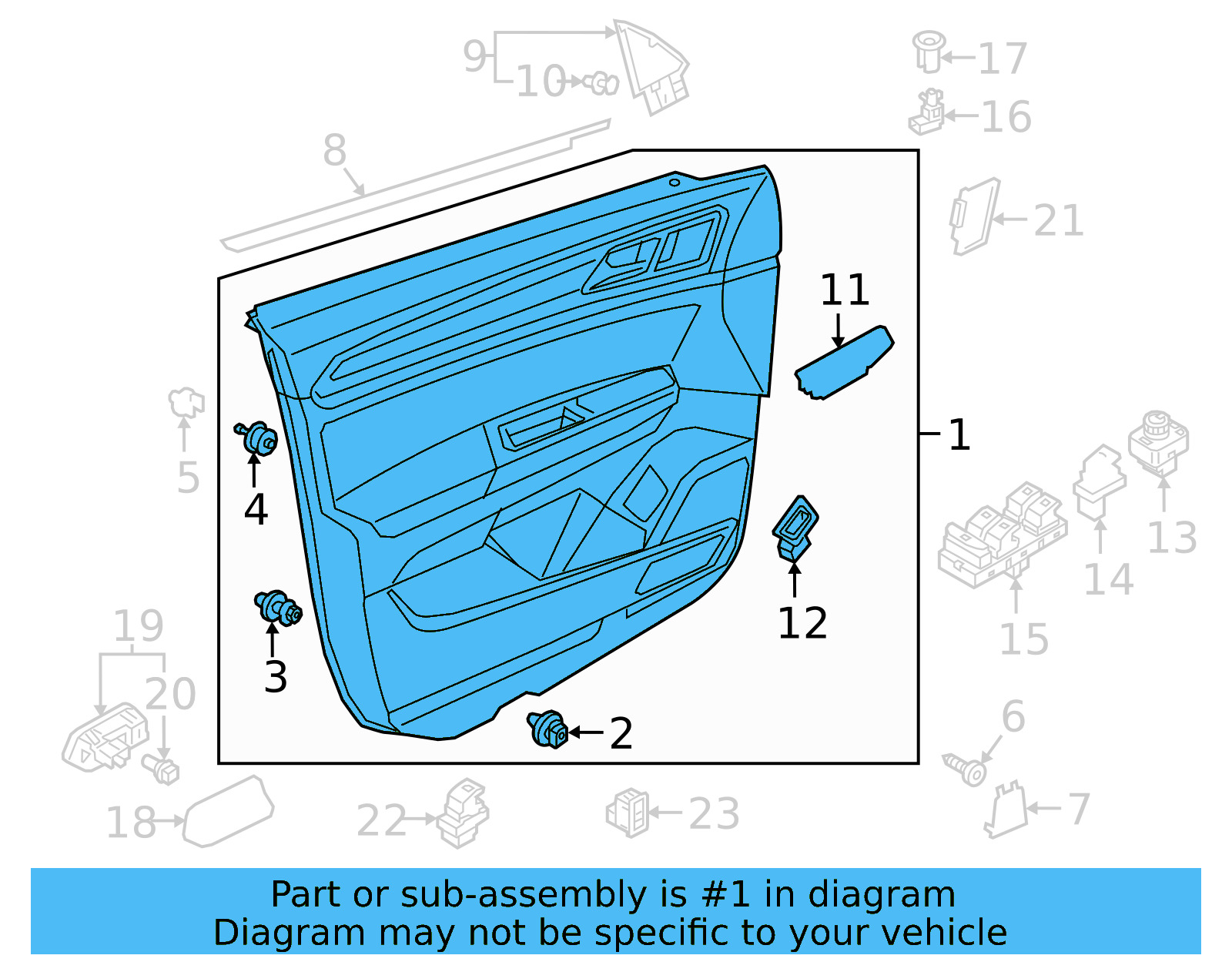 Door Trim Panel 3CN-867-011-C-HSV - View 7