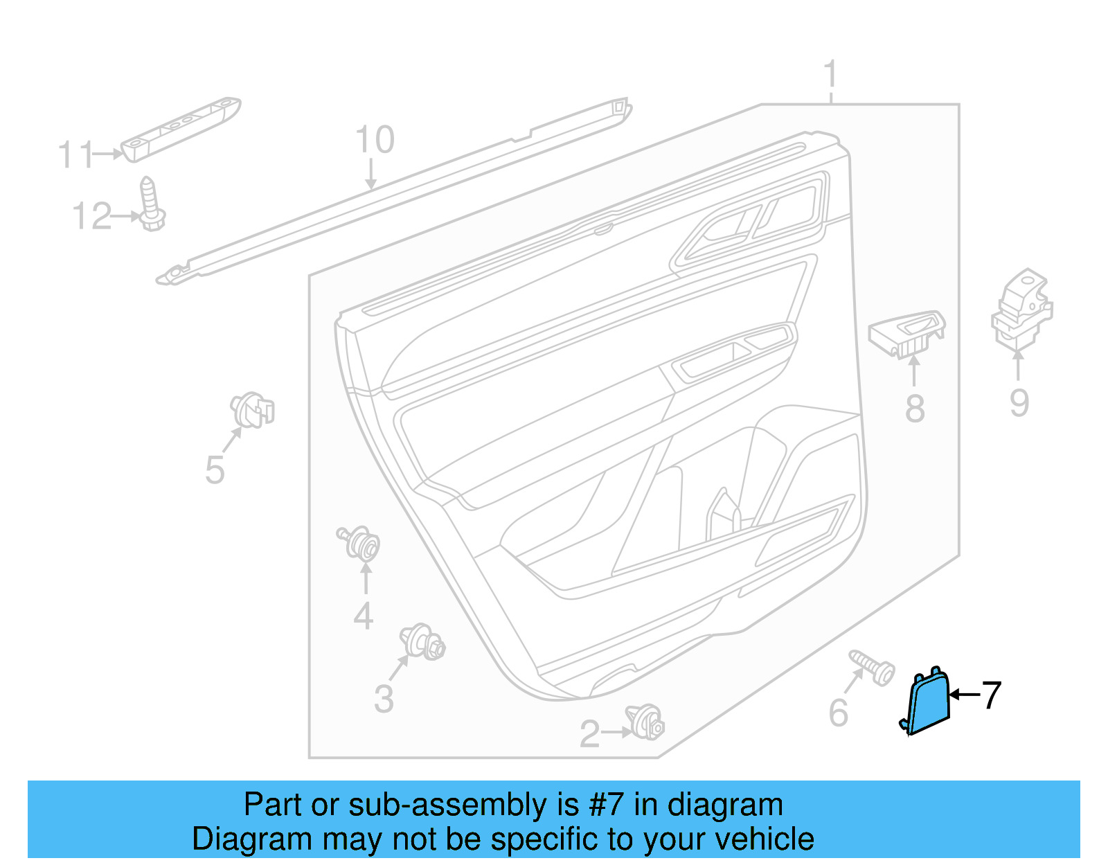 Door Trim Panel Cover 3CN-867-197-A-82V