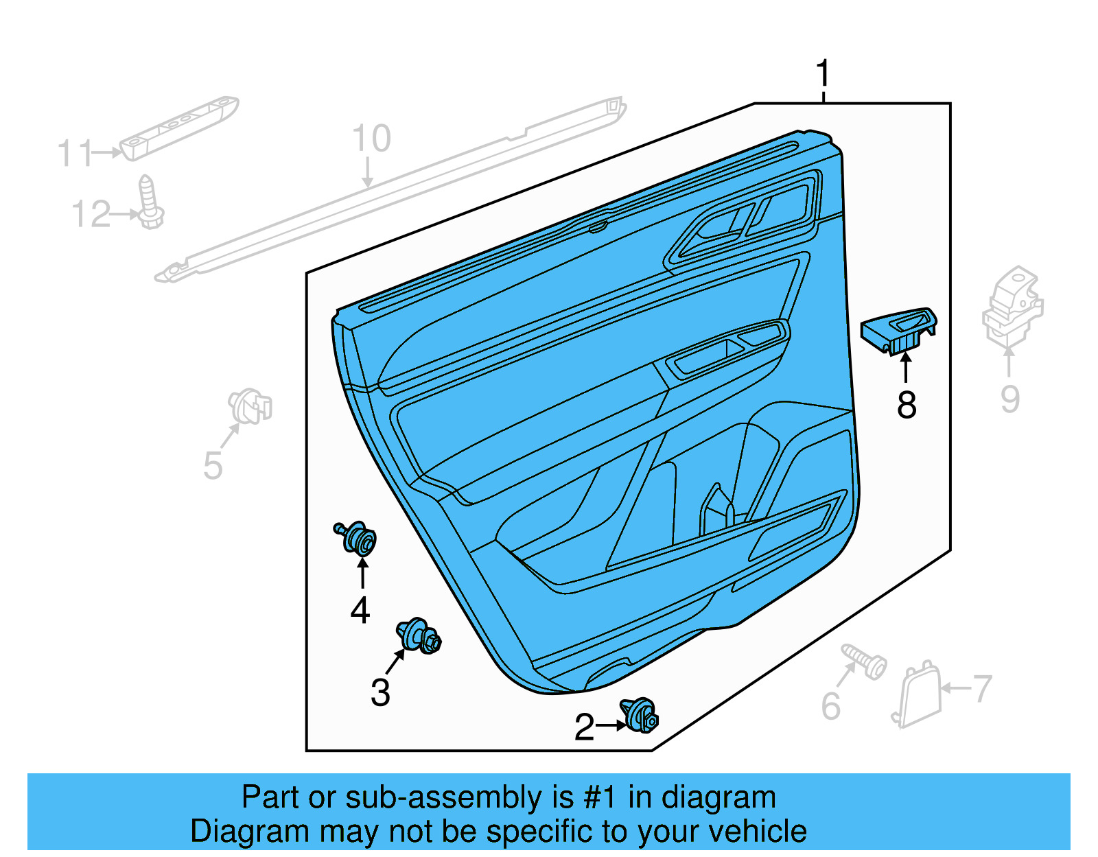 Door Trim Panel 3CN-867-212-D-HTV - View 4