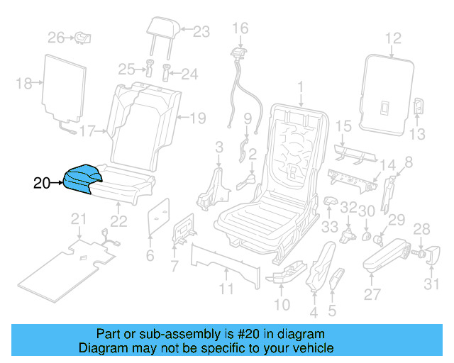 Seat Cushion Pad 3CN-885-375-K