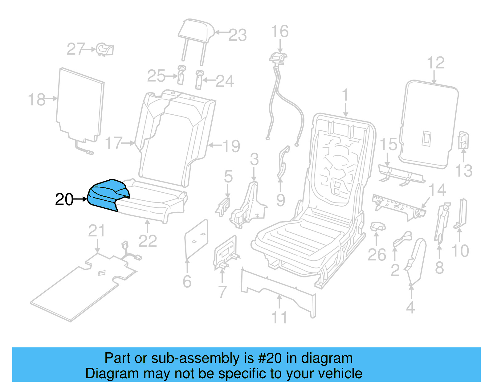 Seat Cushion Pad 3CN-885-376-L - View 21