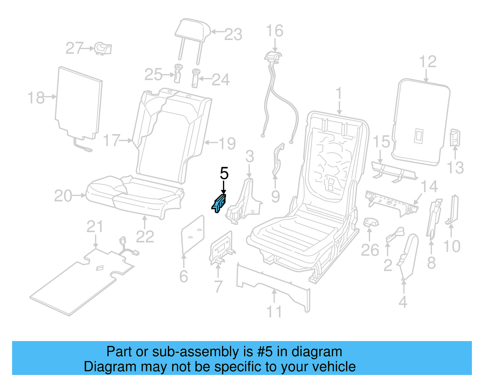 Recline Handle 3CN-885-598-ZA2 - View 9