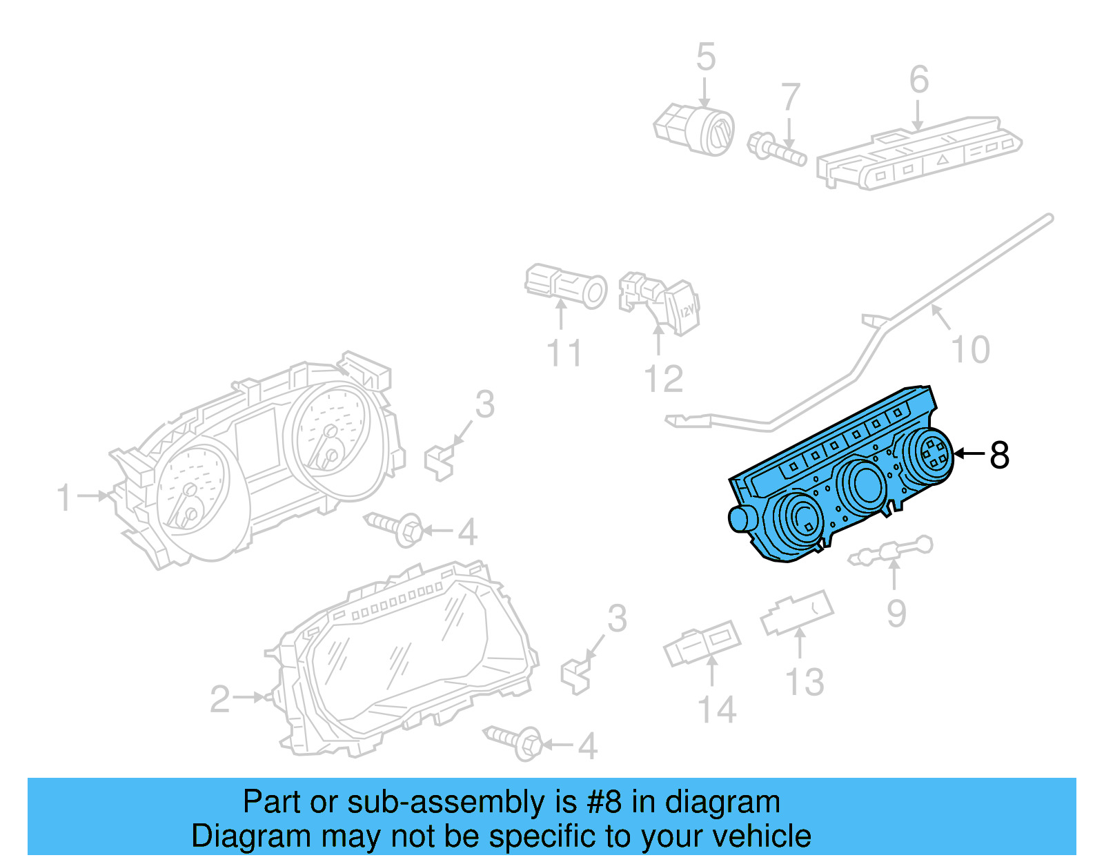 Dash Control Unit 3CN-907-044-Q-WZU