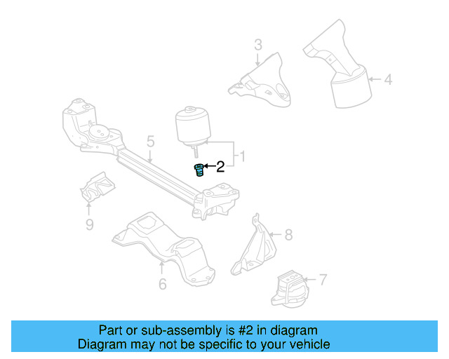 Motor Mount Grommet 3D0-199-713 - View 3