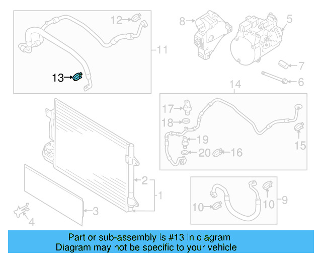 A/C Service Valve Core 8E0-820-855 - View 14