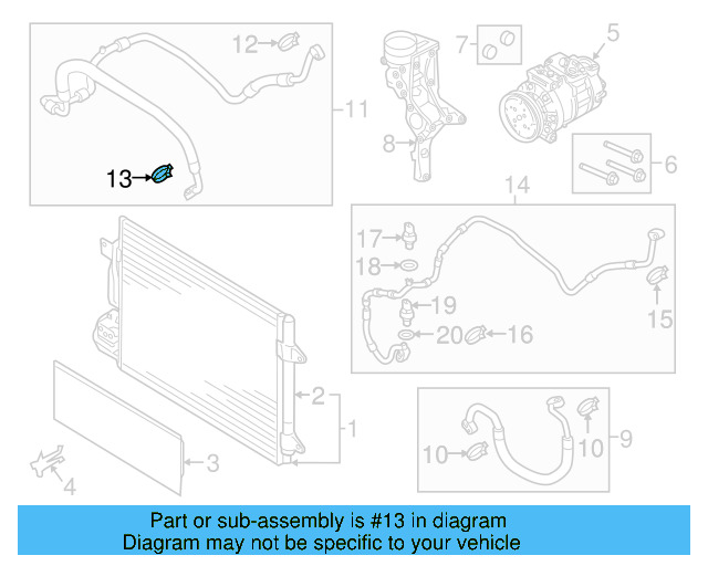 A/C Refrigerant Line O 3D0-260-749-C - View 88