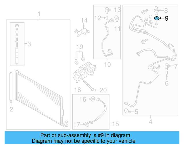A/C Refrigerant Line O 3D0-260-749-C - View 99