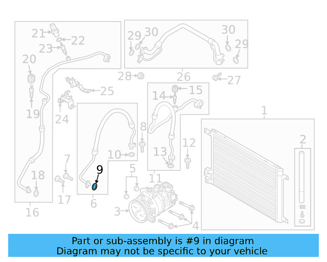 A/C Refrigerant Line O 3D0-260-749-C - View 32
