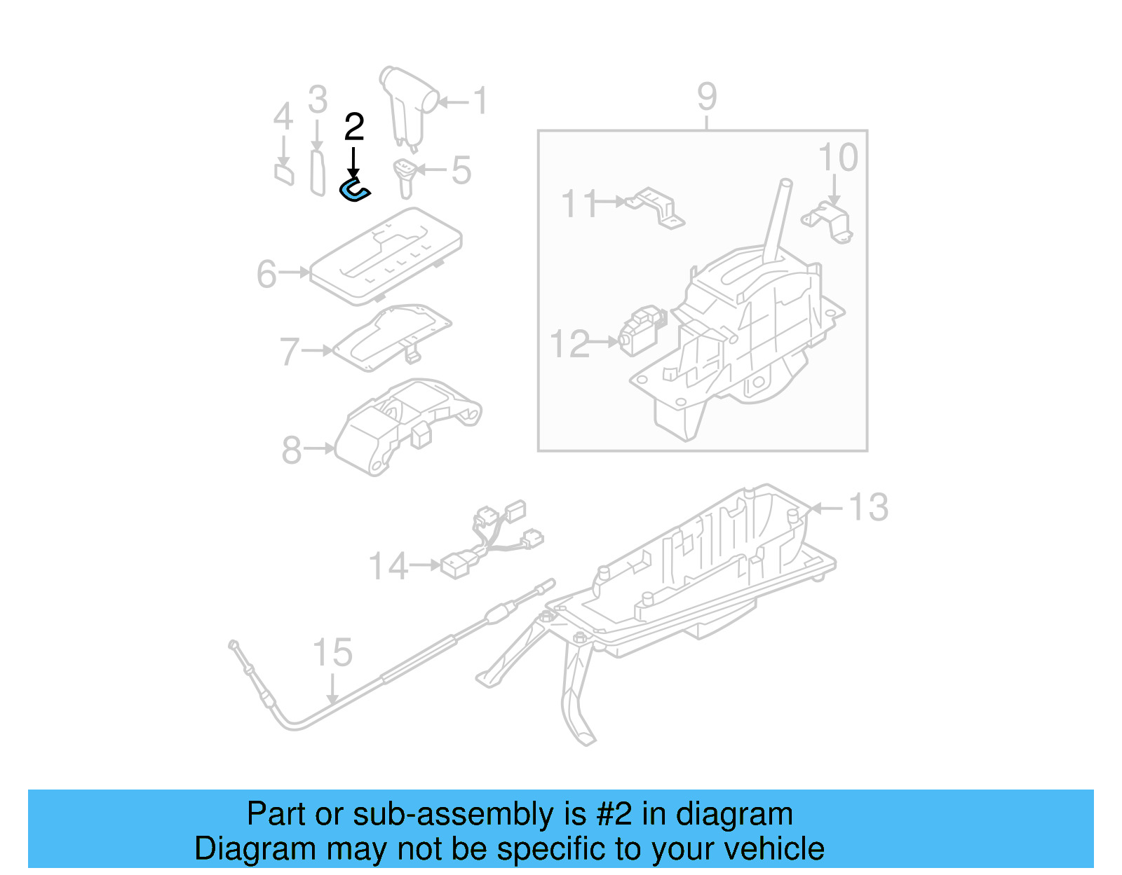 Automatic Transmission Shift Lever Knob Clip 3D0-713-163 - View 8