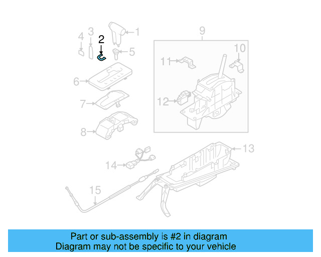 Automatic Transmission Shift Lever Knob Clip 3D0-713-163